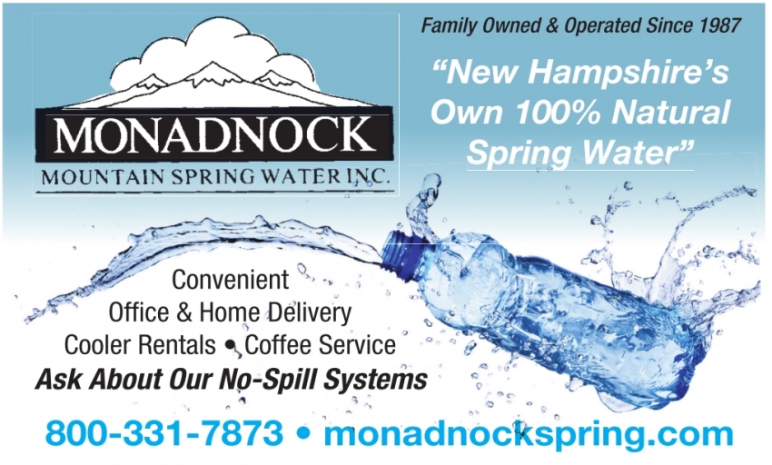 New Hampshire's Own 100% Natural Spring Water, Monadnock Mountain ...