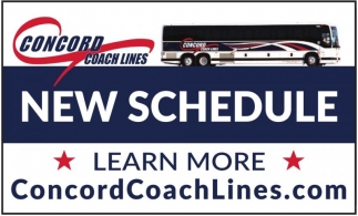 New Schedule, Concord Coach Lines, Concord, NH